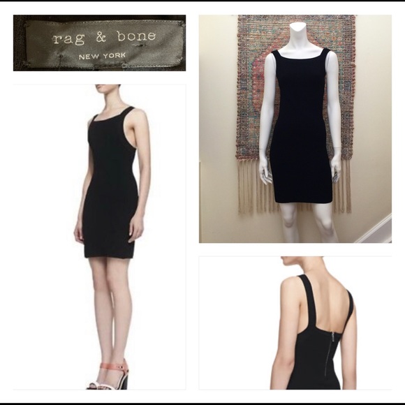 rag & bone Dresses & Skirts - TRR Rag & Bone Black Fitted Square Back Dress XS